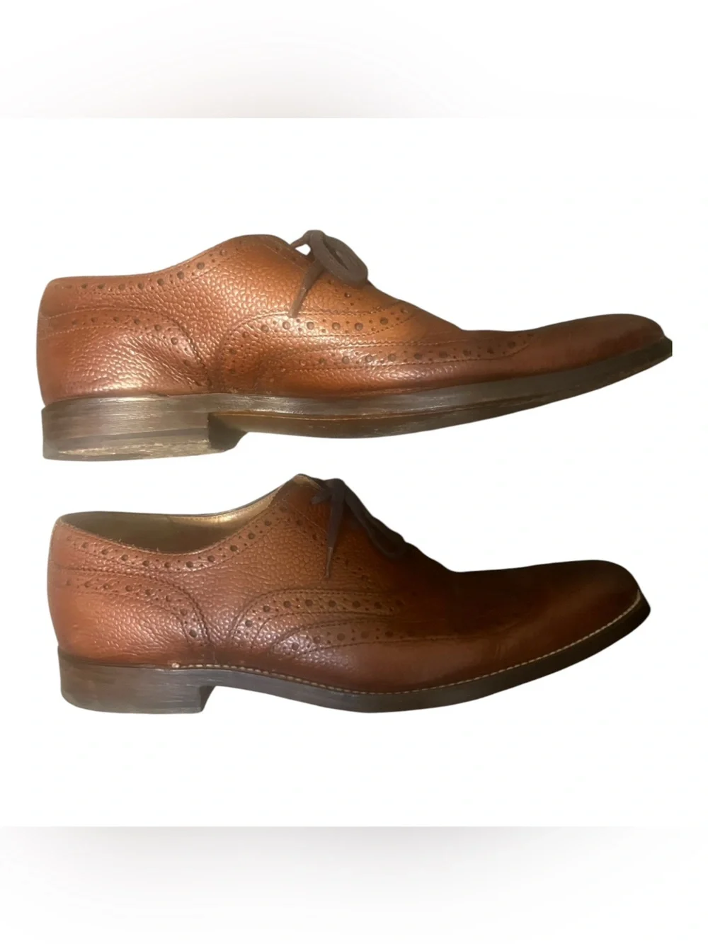 Grenson Brown Leather Brogue Derby Shoes